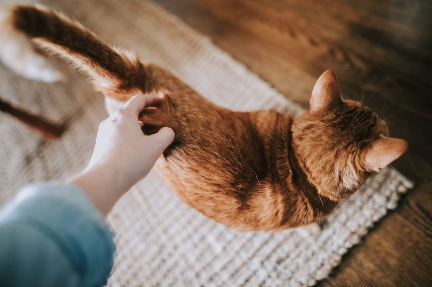 Petting a cat